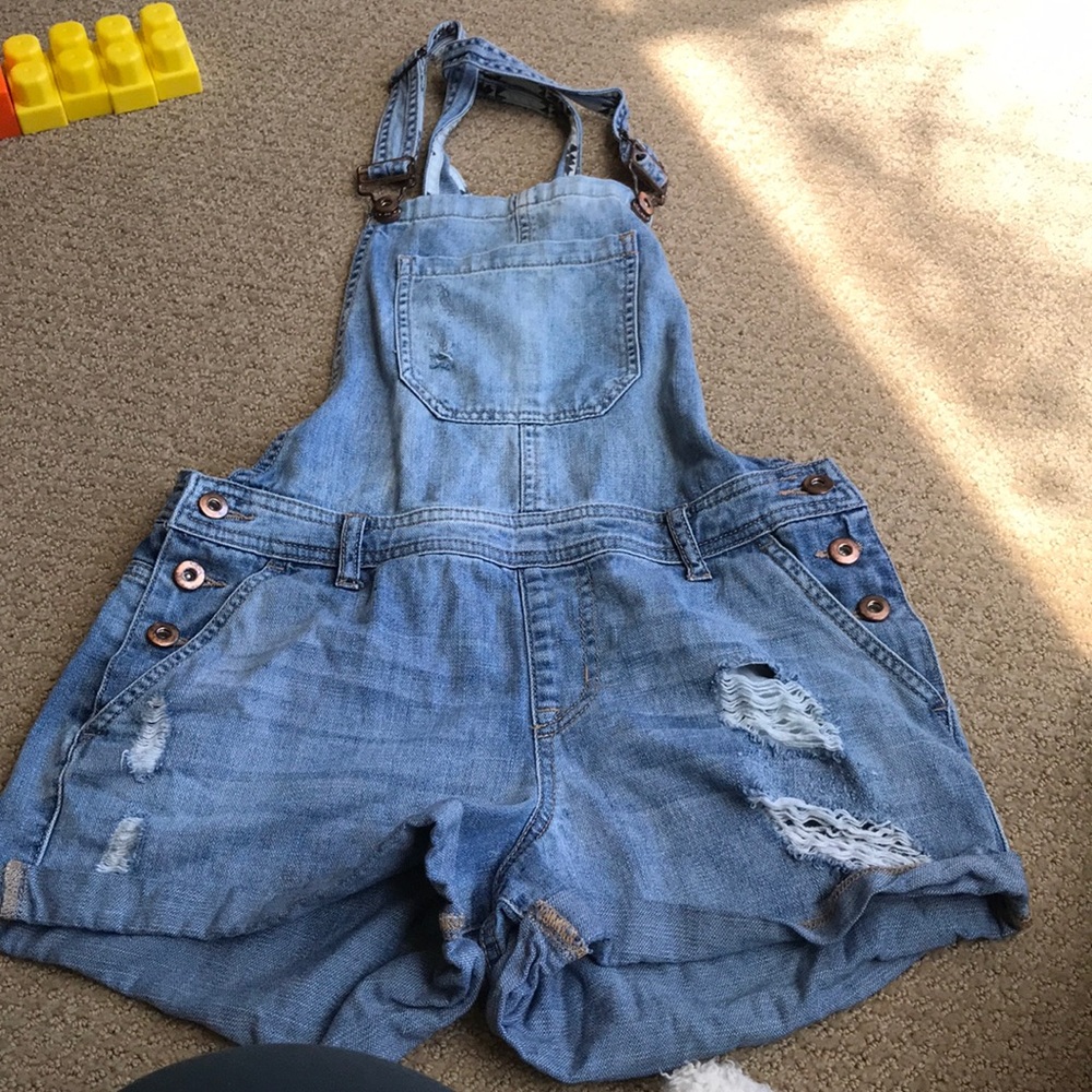 Denim Overall Shorts